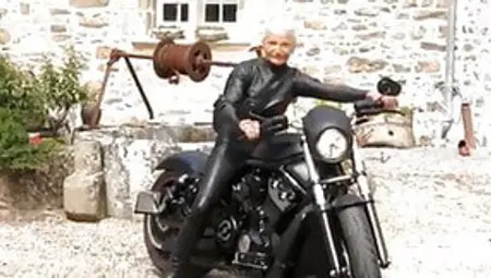 Hot Leather Granny Biker