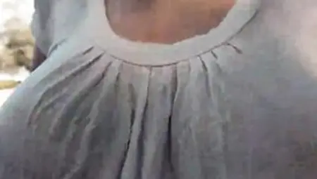 Braless Bouncing Tits In Shirt During The Time That Walking And Running 4