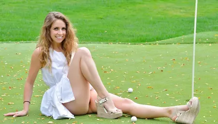 Blonde Baby Reese Gets Naked And Teases On The Golf Course