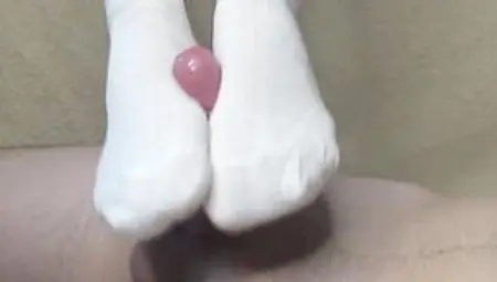 Nice Toes Bae Jerks Off Dick Inside White Socks!