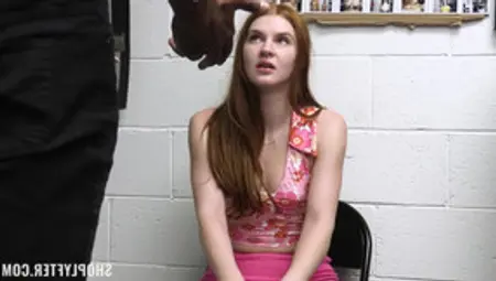 Redhead Caught Stealing Has To Fuck With The Security Guard