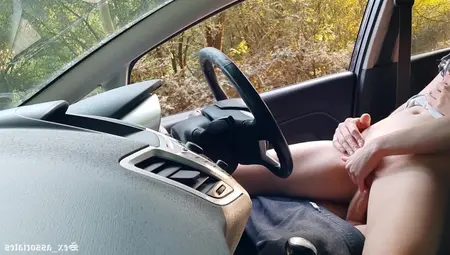 Public Knob Flash! Caught Me Jerking Off In The Car In A Public Park And Assist Me Out.