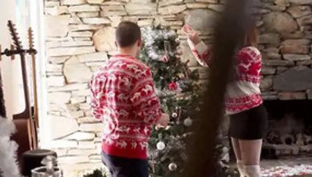 Curvaceous Redhead Bangs Her Husband's Brother During The Christmas Holidays