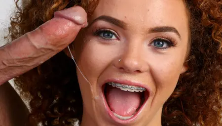Redhead Brace Faced Teen Eli Luxx Fucked And Sucks Cock