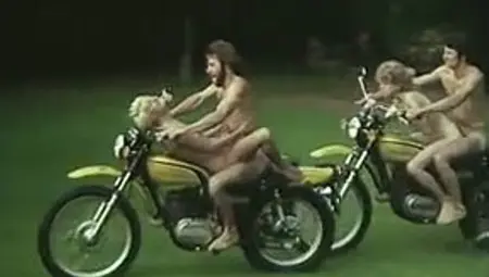 Horny Bikers Drill Their Blond Head Girlies Right On Motorcycles