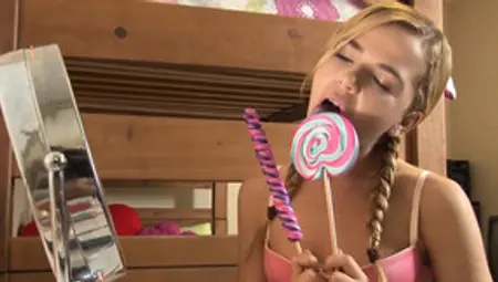 Teen Sucks A Lollipop And A Cock