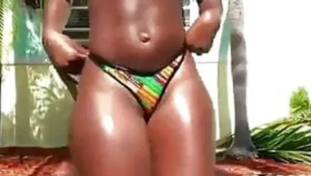 African Girl In Bikini Dancing