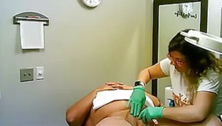 Brazilian Waxing By Beautician With Glasses