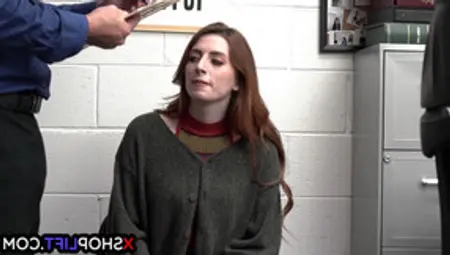 Redhead Thief Caught And Fucked Hard By A Perverted Security Guy
