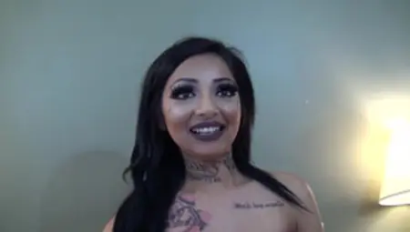 Tight Tattooed Latina In Her First Homemade POV Film - Big Tits