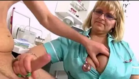 Nurse Gets Volunteer's Penis Hard And Jerks Him Off