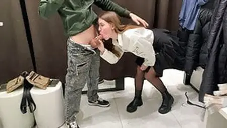 Public Blowjob In Fitting Room With My Fucking Girlfriend An