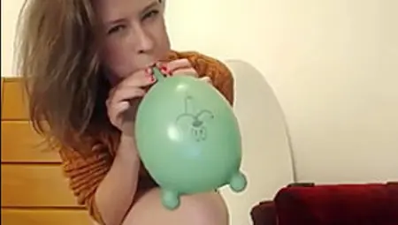 Girl In Thong Bounces On Balloon Until It Pops