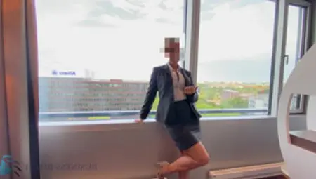 Fucking The Secretary On A Business Trip In Front Of The Hotel Window