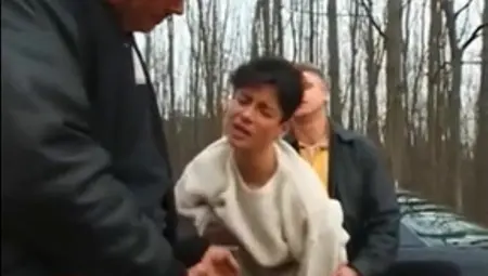 Hot Wife Fucks In The Woods With Two Men Next To The Lake