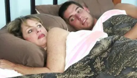 Sweet Blonde Mommy Was Awoken For Quick Sex By Her Randy Stepson
