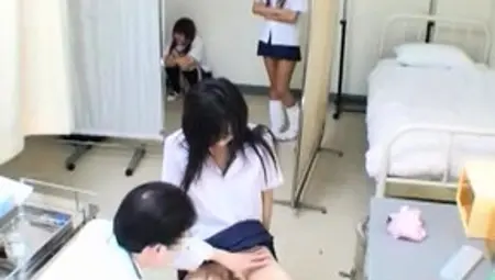 Horny Japanese Teen In School Uniform Sucks Cock