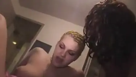 Horny Girls Are Having An Interracial Orgy In A Hotel Room, In The Middle Of The Night