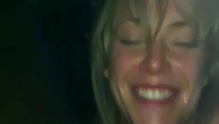 White Girl Laughing Hard With Lotta   Cum In Her Mouth