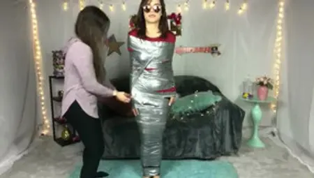 Amateur Girl Wrapped In Duct Tape
