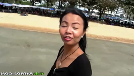 Thai Babe With Small Tits And Big Ass Blowing And Getting Fucked By A White Cock