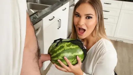 Cherrypimps: Horny Blonde Hawaiian Gizelle Blanco Catches Her Husband Fucking A Watermelon On PornHD
