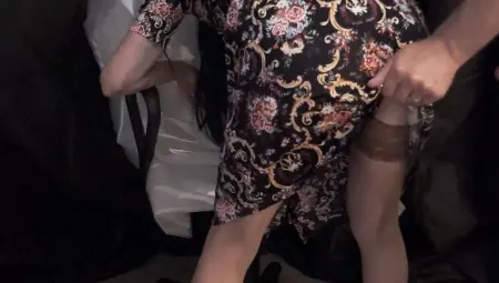 Pee On His Whore Inside A Dress And Cumming Into Her Vagina.