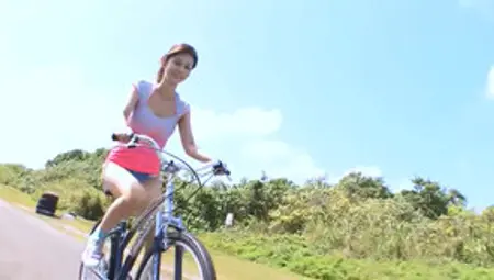 Seductive Asian Bitch Ai Date Rides A Bike With Great Joy