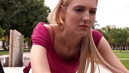Stranded Blonde Teen With Weird Saggy Tits