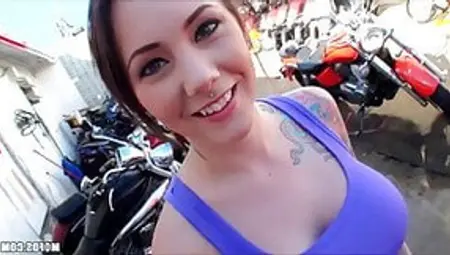Biker Girl With Perfect Set Of Tits Is Fucked Doggystyle