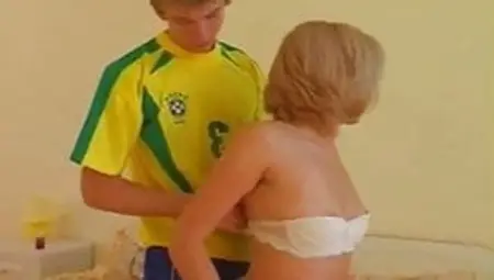 Beauty Milf Blonde With Young Guy