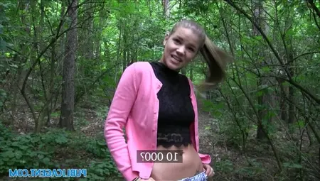 PublicAgent Innocent Looking Teen Fucking In The Woods