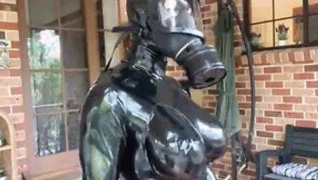 Rubber Alien Trying Out Bdsm Gas Masks