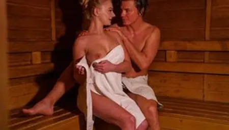 Blonde Minx In Sexy Sauna Seduction