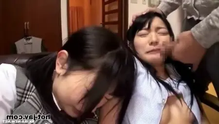 Two Asian Hotties Surrender To One Excited Dude And His Cock