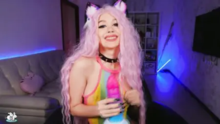 Purple Bitch In Cosplay Fucks Her Pussy With Weird Sex Toy