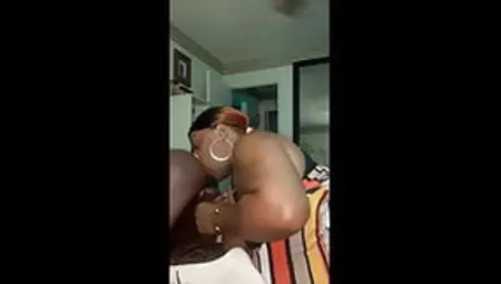 Ebony Whore Licks Her Man Ass And Gives Him Handjob