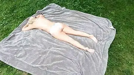 Flasher Pulls His Cock Out For Nude Teen Sunbather In Park