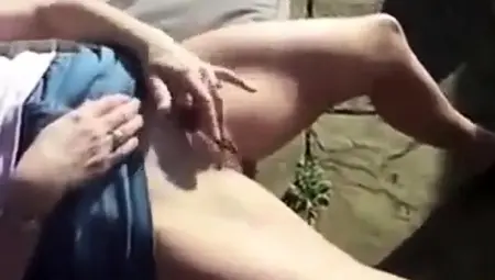Woman Caught Masturbating In The Garden