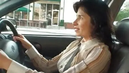 18+Woman Masturbating Behind The Wheel Of A Car