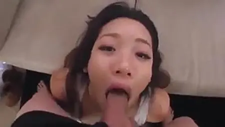 Asian Girl Deepthroats Till Cumshot