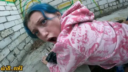 Cute Schoolgirl After School Has Sex In An Abandoned Building And Gets A Cum On Face