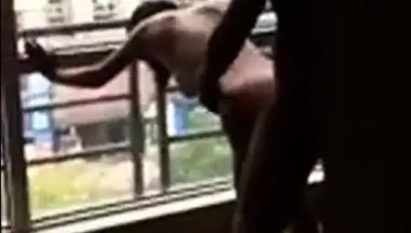 Filming His Wife Gets Fucked At Open Window