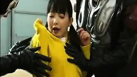 Cute Asian Teen Is Put Into Her Super Hero Outfit And Grabs