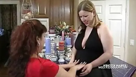 Mom &amp; Stepdaughter Have Lesbian Sex On The Kitchen Counter