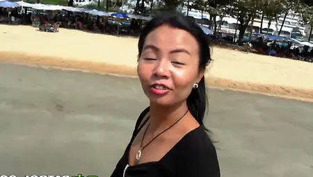 Thai Babe With Small Tits And Big Ass Blowing And Getting Fucked By A White Cock