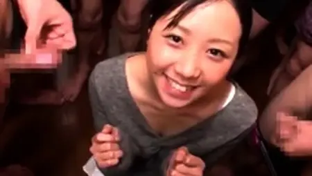 Kinky Japanese Teen Gets Her Lovely Face Covered In Hot Jizz