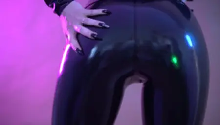 Perfect Ass In Shiny Latex Catsuit