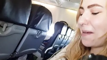 This Babe Couldn't Expect Anymore! Real Blow Job In A Public Airplane