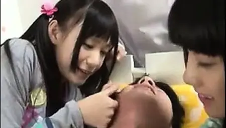 Beautiful Japanese Sluts Dominating A Guy